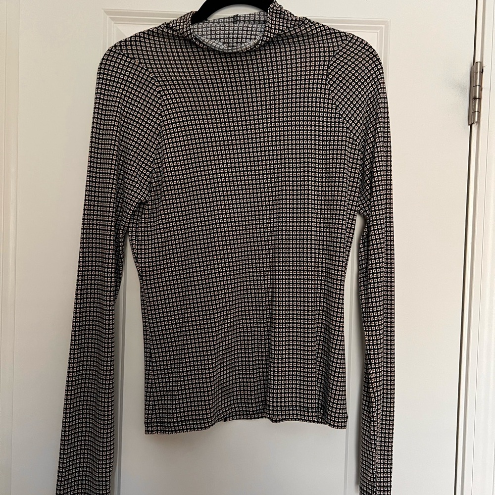Women's Patterned Mock Neck Top